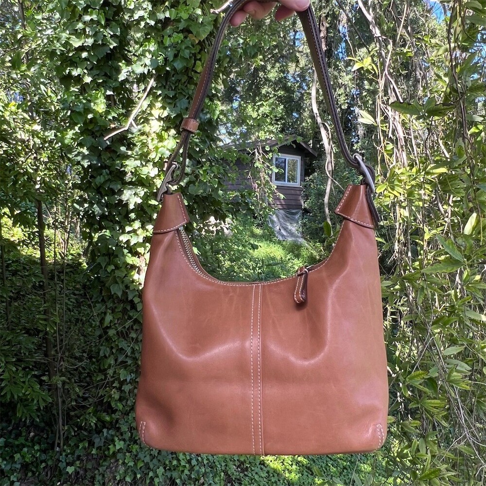 COACH Vintage Y2K British Tan Ergo Hobo Shoulder Bag Silver Hardware AUTHENTIC - Picture 1 of 13